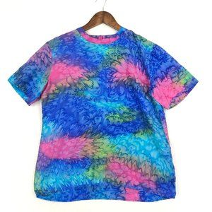 White Pine Company Silk Collection VTG Women's Size 8 Blue Pink Green Silk Top